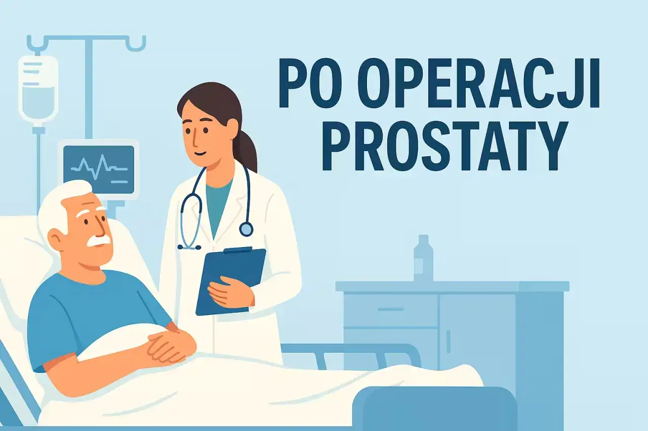 Lekarka rozmawia z pacjentem po operacji prostaty. Dowiaduje się, jak długo boli po operacji prostaty, aby zapewnić mu komfort.